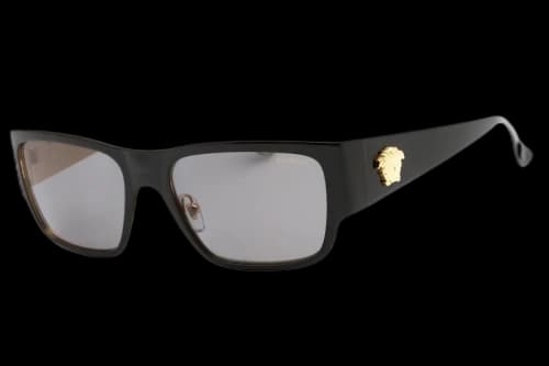 Versace Rectangle Sunglasses Black/Dark Grey Polarized (VE2262-143381 56)