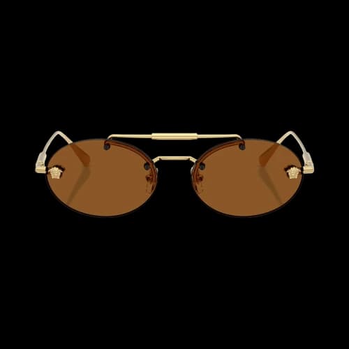 Versace Oval Sunglasses 'Brown'