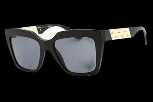 Versace Square Sunglasses Black/Dark Grey (VE4418-GB1/87)