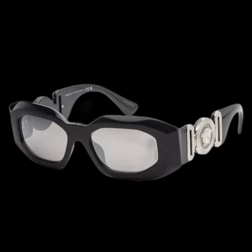 Versace Maxi Medusa Biggie Sunglasses Black/Light Grey Mirror (VE4425U-54226G)