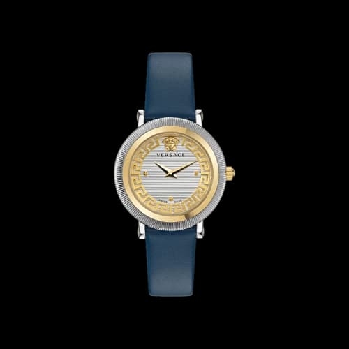 Versace Greca Flourish Leather Watch 'Two Tone'