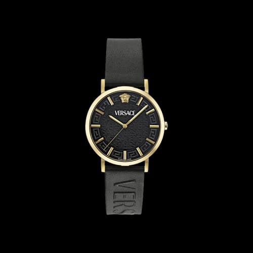 Versace Greca Slim Leather Watch 'Gold'
