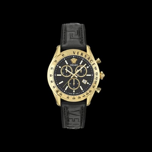 Versace Chrono Master Leather Watch 'Gold'