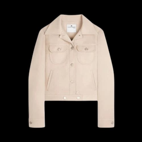 Courrèges Twill Trucker Jacket 'Cream'