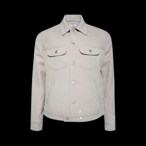 Courrèges Signature Twill Trucker Jacket 'Sand'