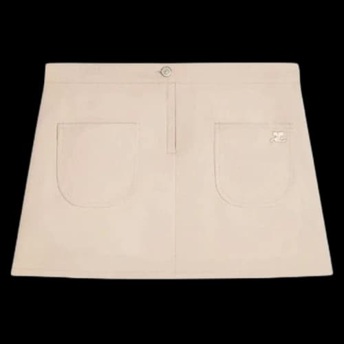 Courrèges 2-Pocket Twill Mini Skirt 'Cream'