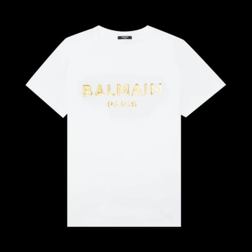 Balmain Gold Foil T-Shirt 'White'