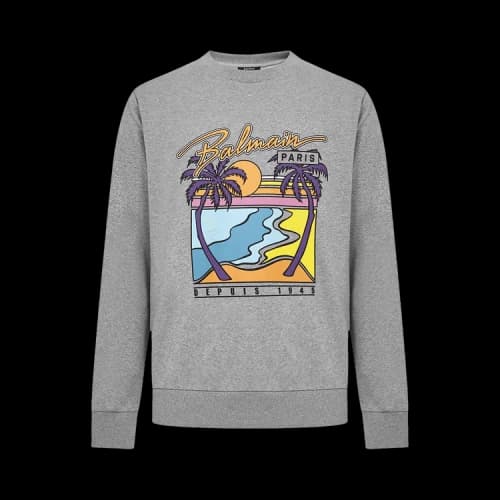 Balmain Printed Sweatshirt 'Gris Chiné'