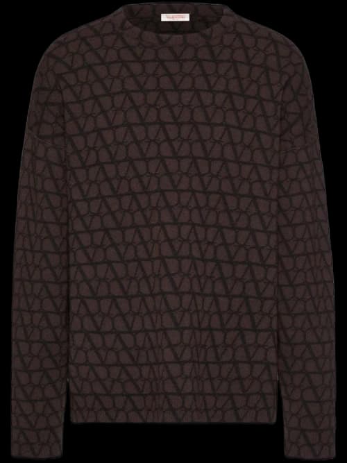 Valentino Allover Logo Knitwear Brown