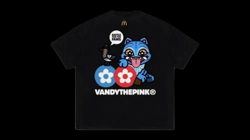 Vandy The Pink x Netflix KPOP Demon Hunters x McDonald's Flower Logo Derpy Tee Black
