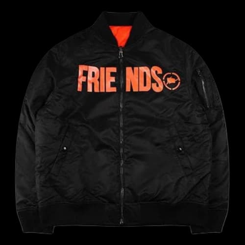 VLONE x Fragment Design Crossover Back Large V Reversible Padded Jacket 'Black Orange'