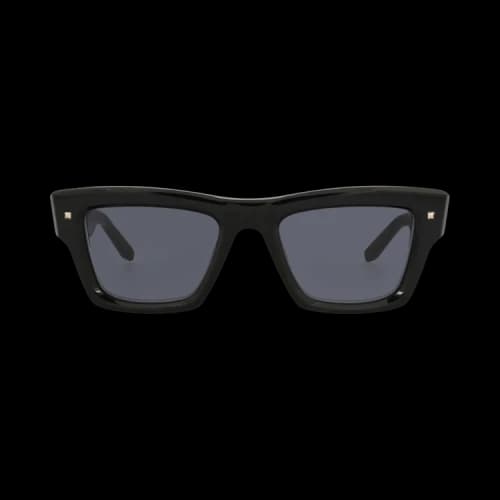 Valentino Sunglasses Square-Frame Acetate Black Black Grey (VLS-106A-53)