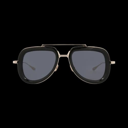 Valentino Aviator-Frame Acetate and Metal Sunglasses Black Gold Grey (VLS-129A-50)
