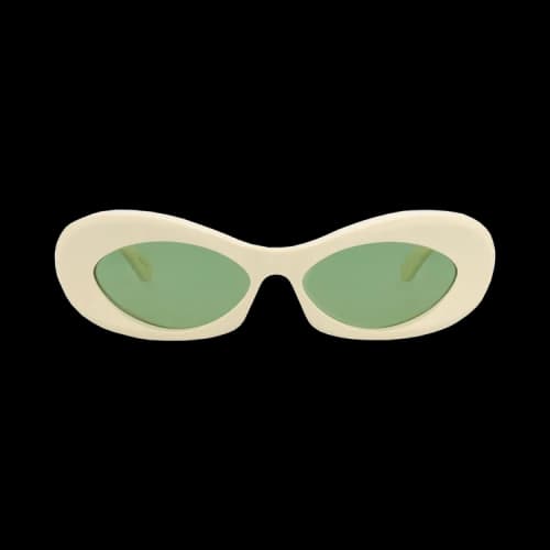 Valentino Round-Frame Acetate Sunglasses Ivory Ivory Green (VLS-178B-57)