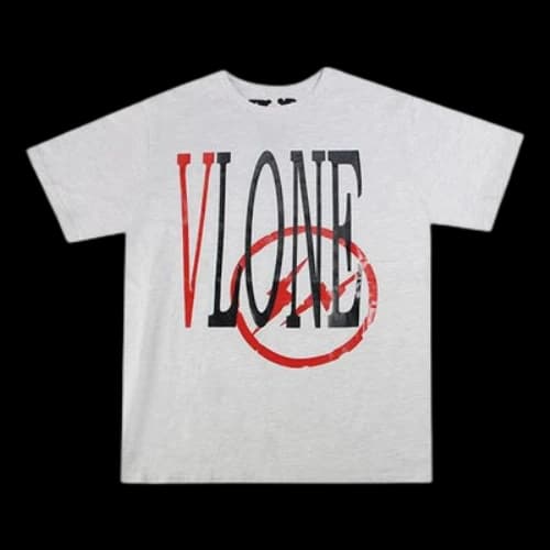 VLONE Fragment Staple Tee Large Logo Printing Short Sleeve Couple Style 'Gray Red'