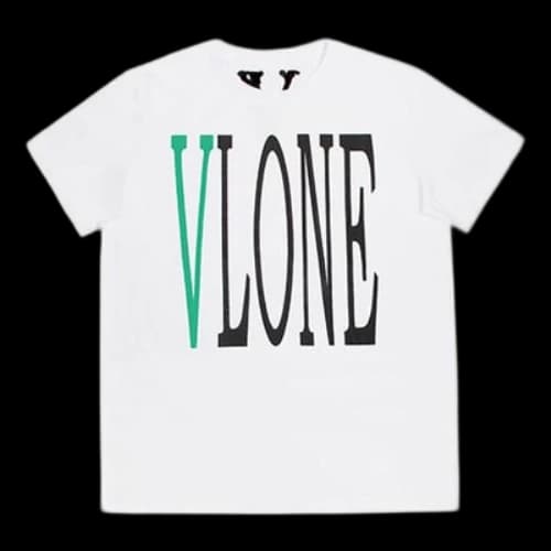 VLONE Large Logo Round Neck Short Sleeve T-shirt 'White Green'