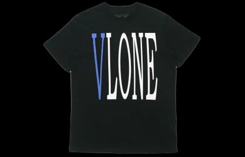 VLONE Large Logo Round Neck Short Sleeve T-shirt 'Black Blue'