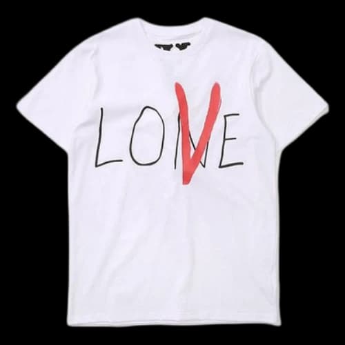 VLONE Love Tee Back Large Logo Short Sleeve Couple Style White Red
