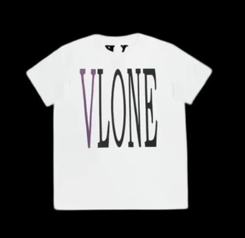 VLONE Largo Logo Round Neck T-shirt 'White Purple'