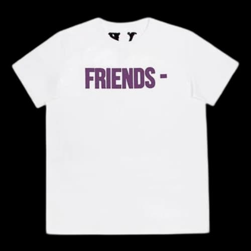 VLONE White Purple Printing Large Logo Short Sleeve Couple Style White