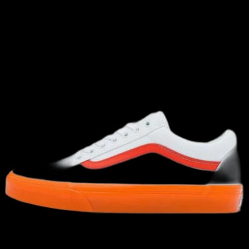 Vans Old Skool Casual Low Top Skate Shoes Small Orange Side Stripe Unisex 'White'