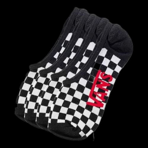 Vans Checkerboard Super No Show Socks 'White Black'
