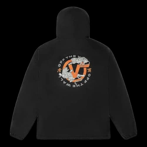 Vans Tiger Printing Zipper Hooded Jacket Couple Style Black