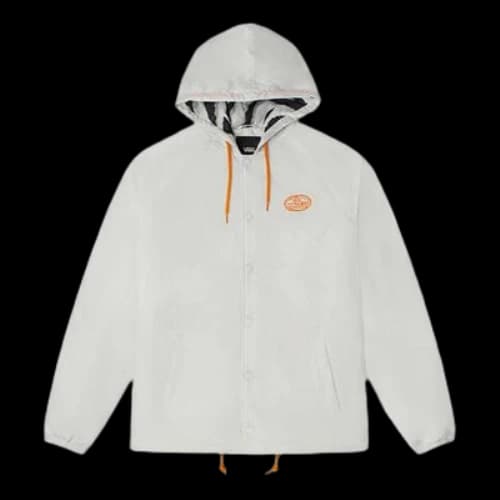 Vans Solid Color Zipper Hooded Jacket Couple Style White