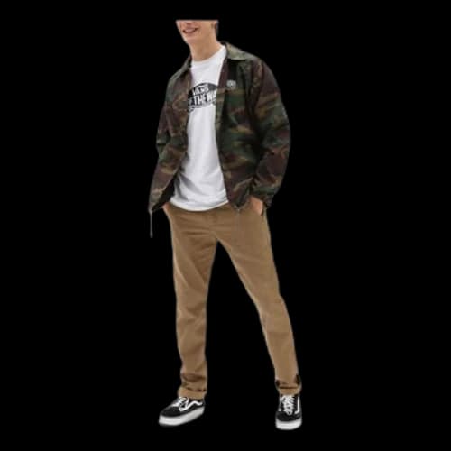 Vans Logo Printing lapel Windproof Jacket Camouflage