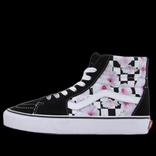 Vans Sk8-Hi Hibiscus Check Shoes 'Black White Pink'
