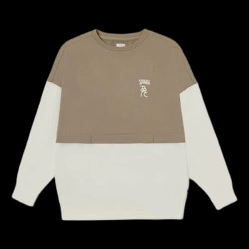 Vans Year of the Rabbit Neck Sports Pullover Sweatshirt 'Khaki White' (Women's)