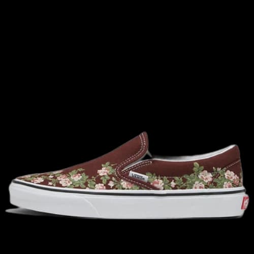 Vans Classic Slip-On Wallflower Floral Shoes 'Bitter Chocolate'