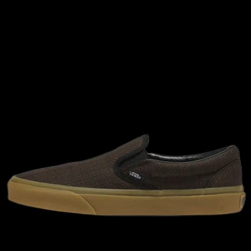 Vans Classic Slip-On Herringbone Shoes 'Black Tan'