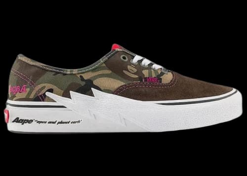 Vans Authentic Bolt AAPE by A Bathing Ape Green Camo