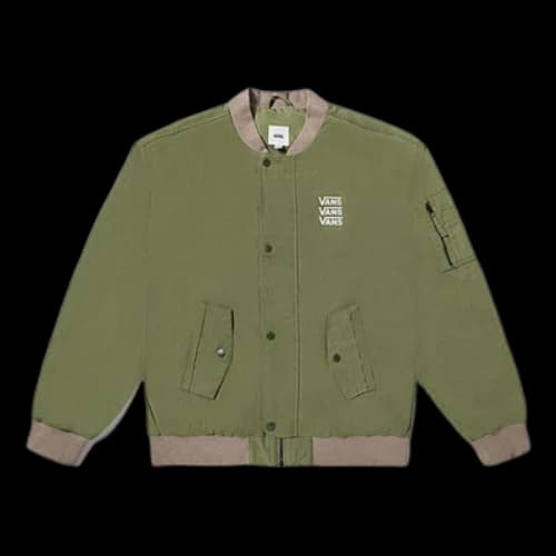 Vans Triple Logo Baseball Jacket 'Green' (Women's)