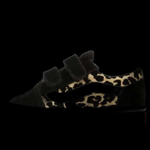 Vans Toddler Flocked Leopard Old Skool Velcro Low-Top Sneakers Black/Yellow BP