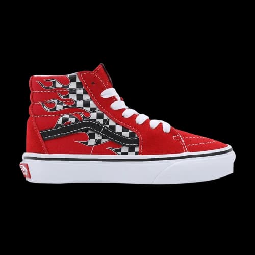 Vans Sk8-Hi Kids 'Checkerboard Flame - Racing Red'