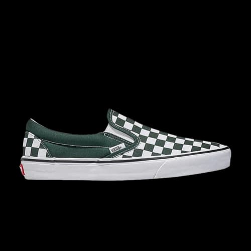 Vans Classic Slip-On Checkerboard Scarab Green White