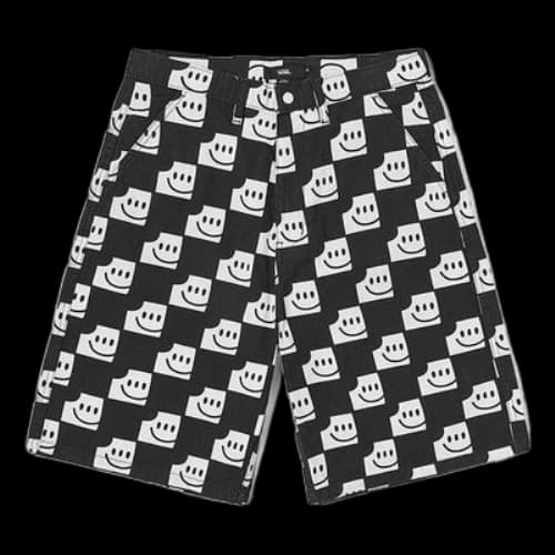 Vans Run Smiley Checkerboard Shorts 'Black White'