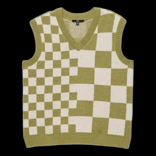 Vans Courtyard Checker Sweater Vest 'Green White' (Women's)