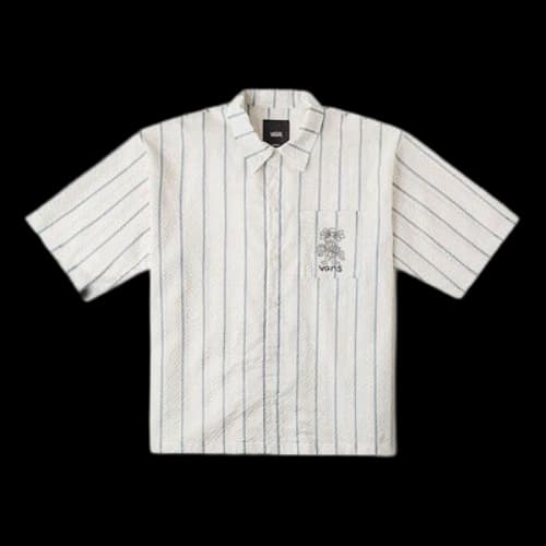 Vans Stripe Short-sleeved Shirts 'White Blue'