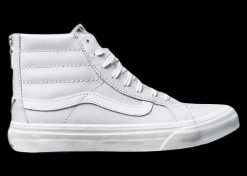 Vans Sk8-Hi Slim Zip Leather White Wind Blanc de Blanc (Women's)