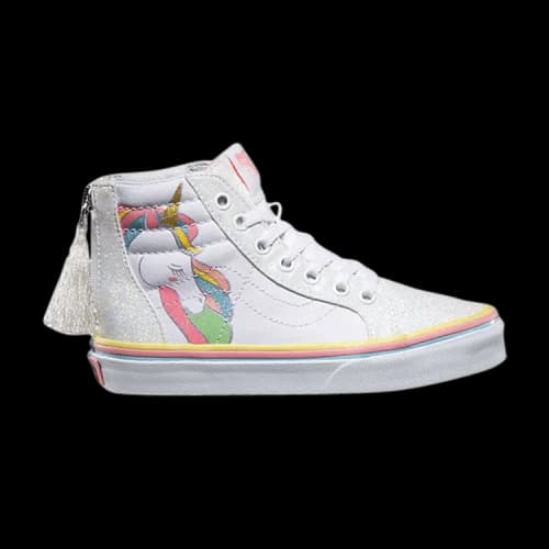 Vans Sk8-Hi Zip Kids 'Unicorn - White Glitter'