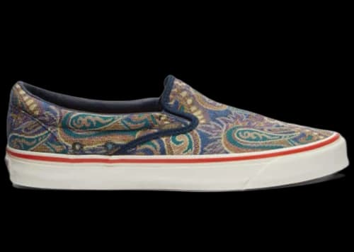 Vans Vault UA OG Classic Slip-On LX Nigel Cabourn Carpet Vintage Blue Mix