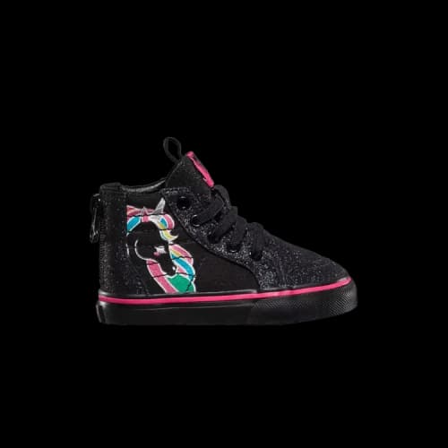 Vans Sk8-Hi Zip Toddler 'Unicorn - Black Glitter'