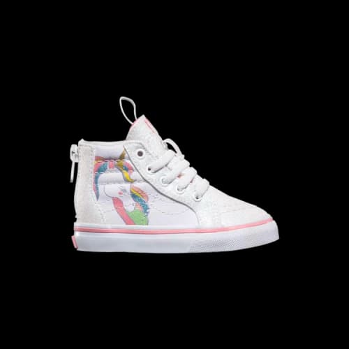 Vans Sk8-Hi Zip Toddler 'Unicorn - White Glitter'