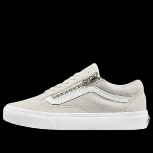 Vans Old Skool Zip Casual Low Tops Skateboarding Shoes Unisex White