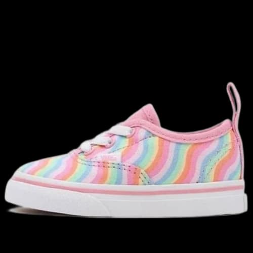 Vans Authentic Wavy Rainbow Elastic Lace 'Pink Blue Green'