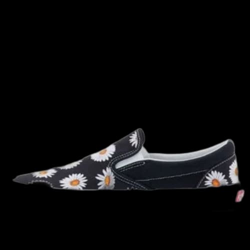 Vans Daisy Slip-On 2019Ss Flower Patterns Street Style Black And White