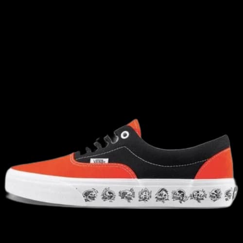 Vans Era Skeleton Printing Retro Casual Canvas Shoes Black Orange Colorblock 'Black Orange'